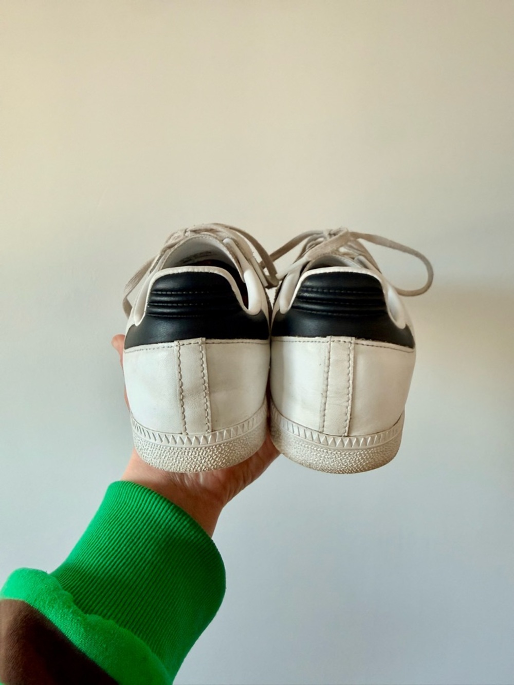 Adidas Samba Leather Sneakers | White with Black Stripes | men’s 7 women’s 8.5 - Picture 7 of 9